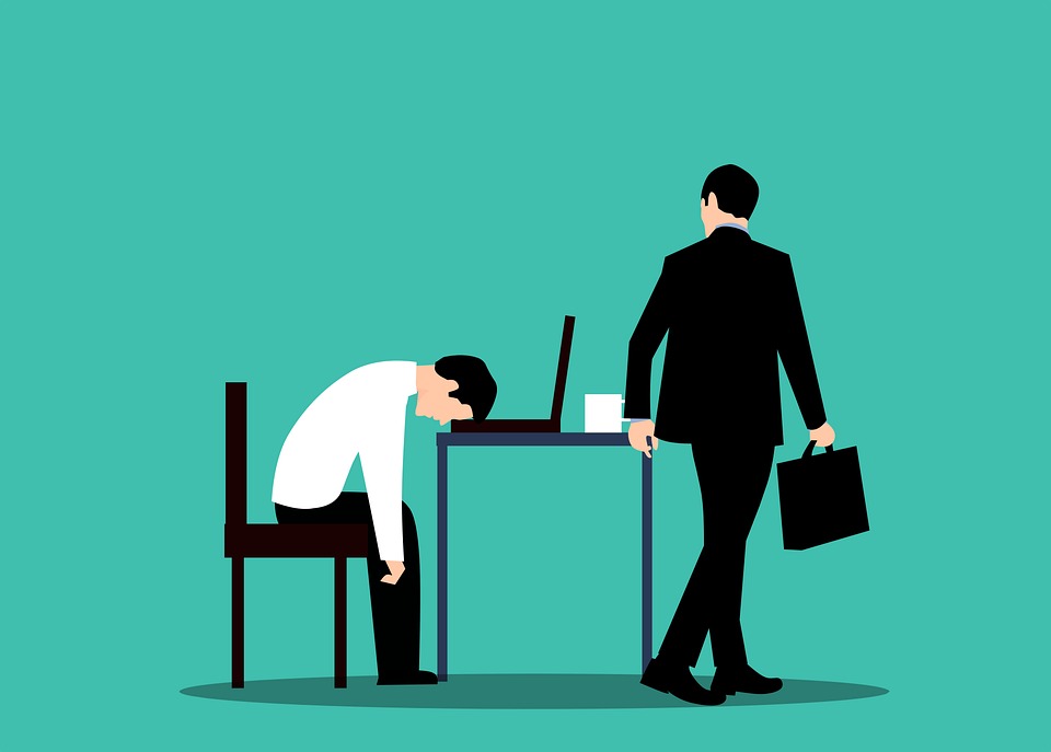 Free Sleeping Employee vector and picture